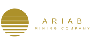 Gold ARIAB Mining Company logo with circular striped emblem
