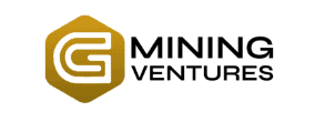 G Mining Ventures corporate logo featuring a gold hexagonal icon with a white letter G alongside bold black text.